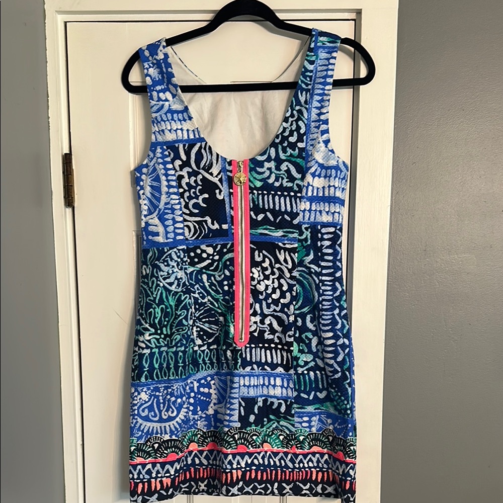 Lilly Pulitzer Mila Stretch Shift Dress Leied Back Engineered Size 2 EUC - Picture 5 of 11